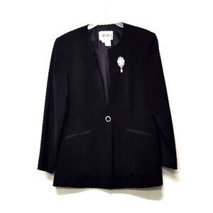 Carissimo Black one button black blazer jacket Size: 8
